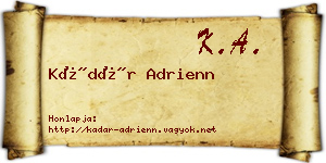 Kádár Adrienn névjegykártya