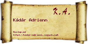 Kádár Adrienn névjegykártya
